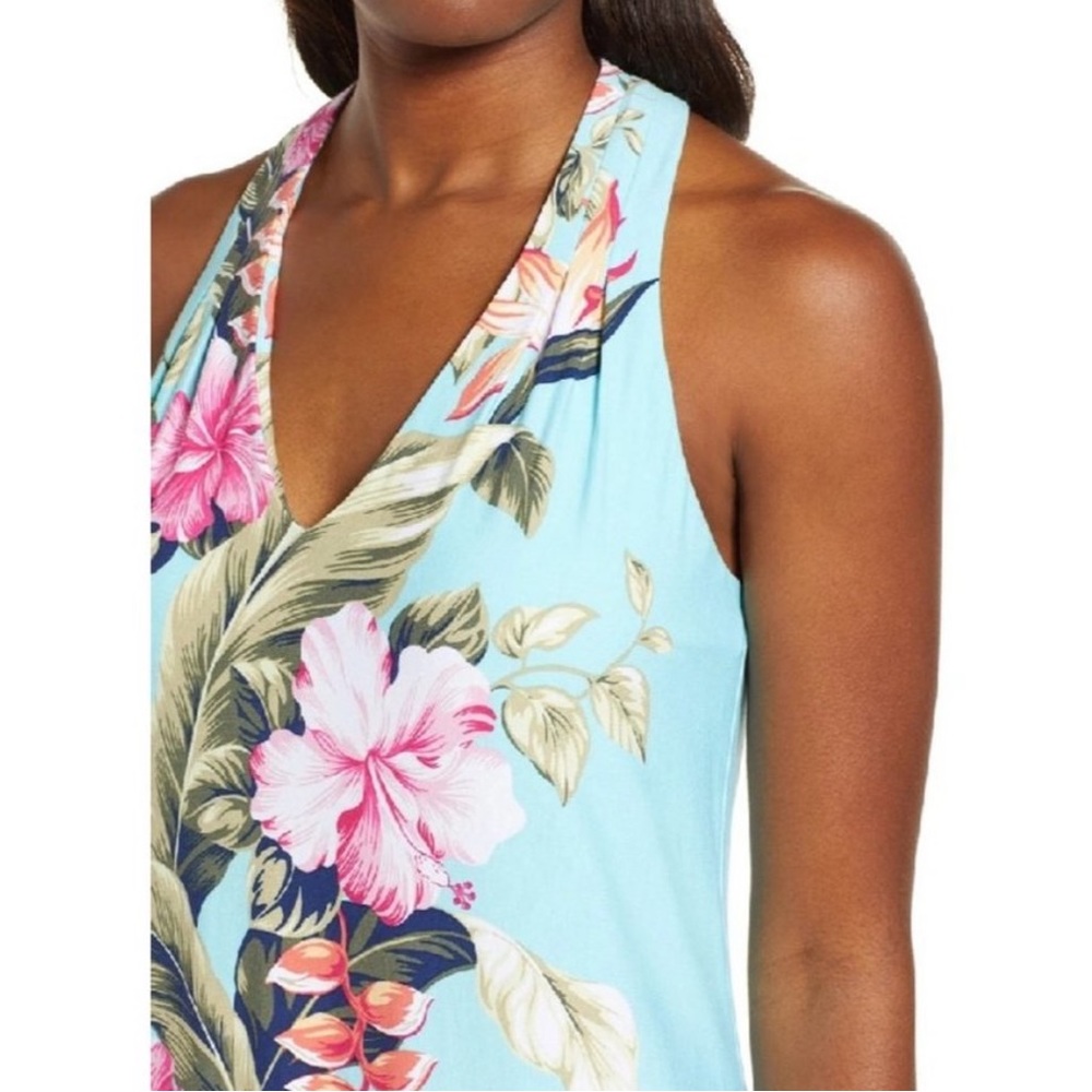 Tommy Bahama Turquoise Floral Halter Dress - Picture 2 of 10